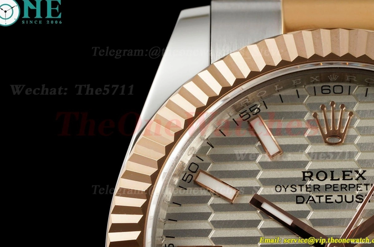 Oys Textured Silver EWEF 41mm Datejust 126331 RG SS A3235 Dia 0514